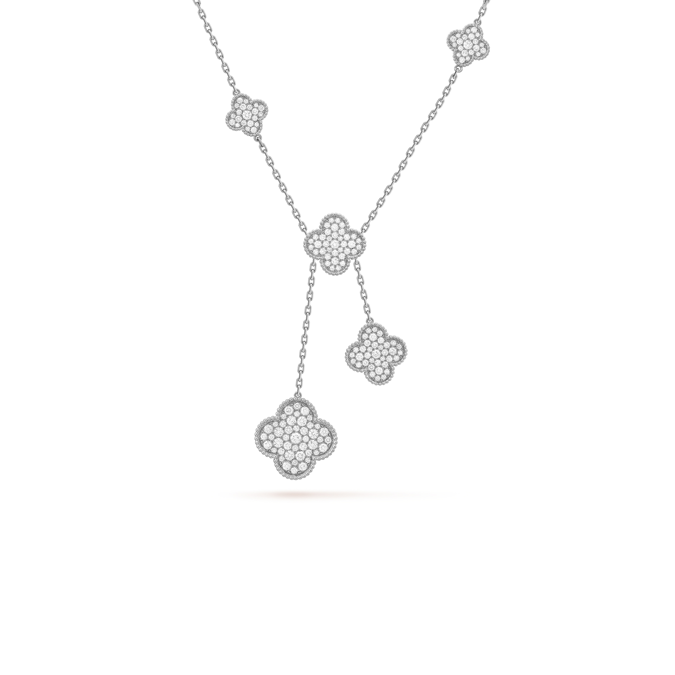 V*N CL*F arpels magic alhambra necklace, 6 motifs - white gold, diamond  vcarn9mp00